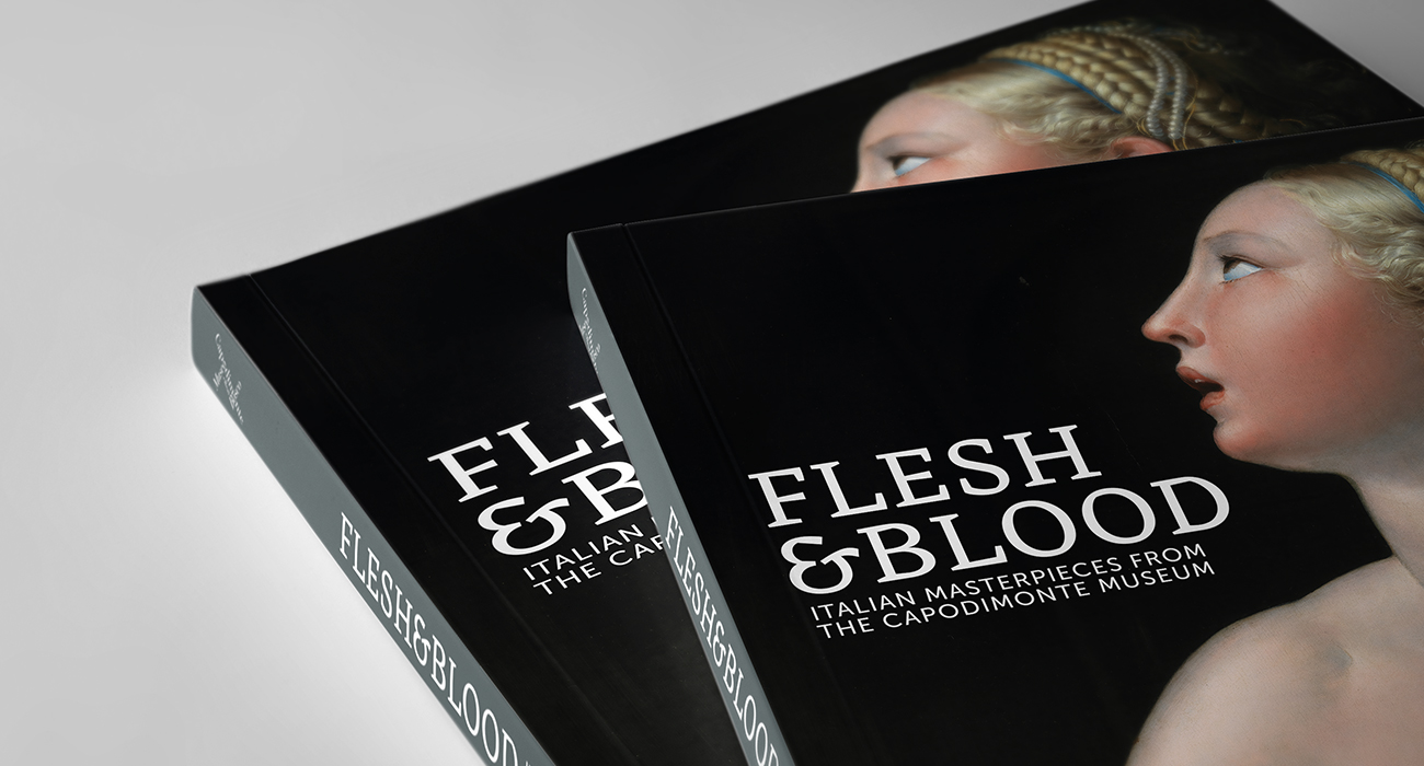 Un dettaglio delle copertina del catalogo Flesh & Blood, progettato dallo studio di grafica Studio Polpo
